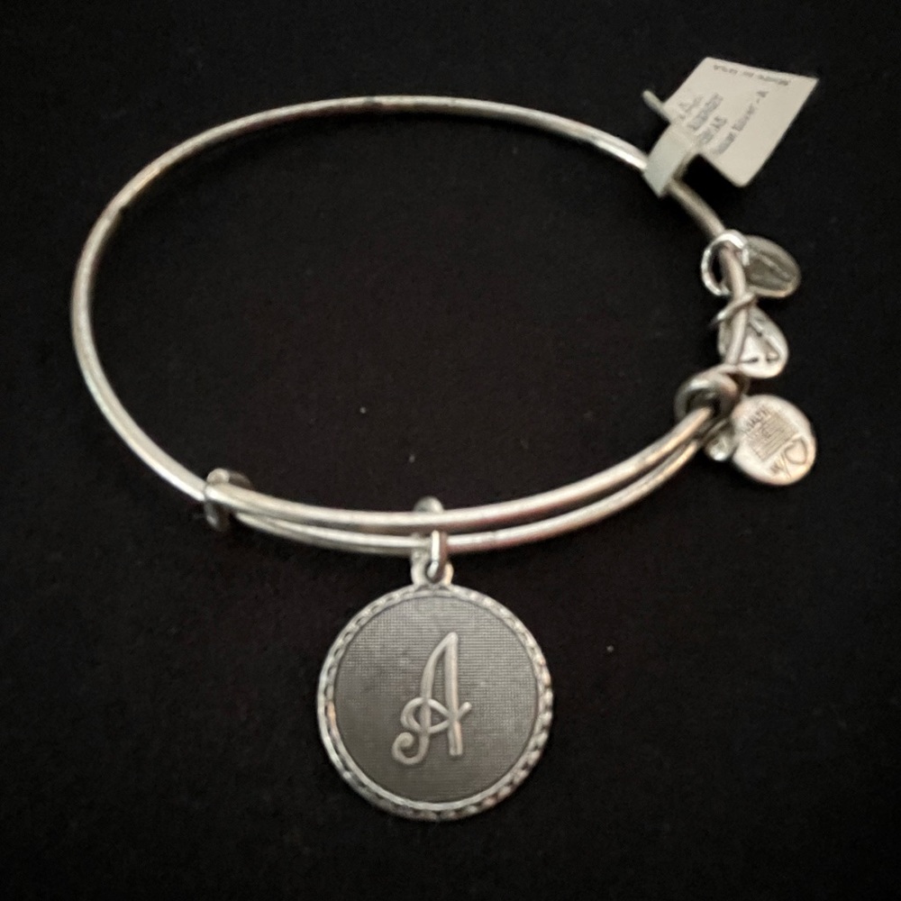 Silver Alex & Ani “A” Bracelet - Picture 2 of 4